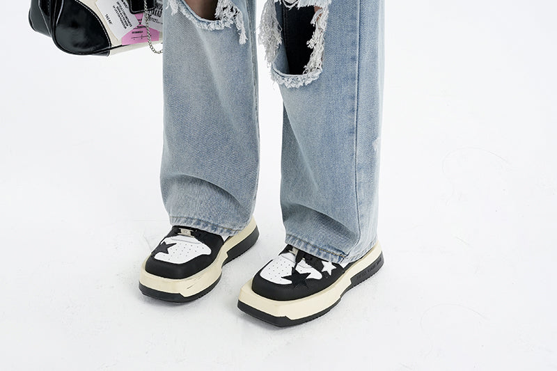 ダメージワイドデニムパンツ
