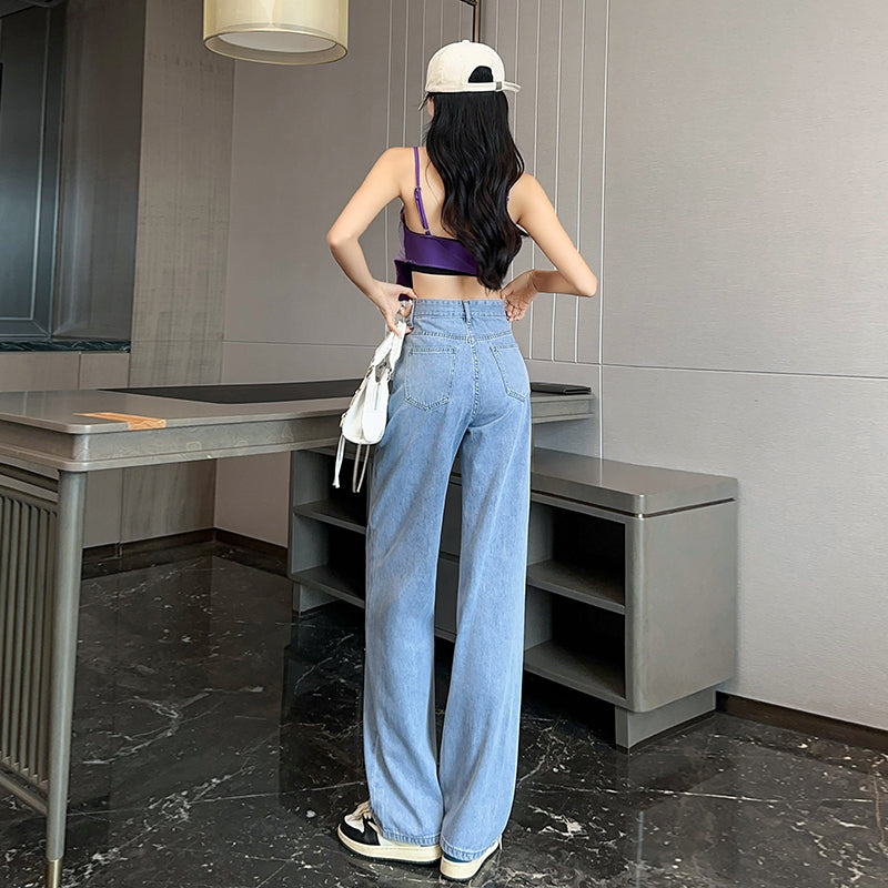 ハイウエストストレートデニムパンツ