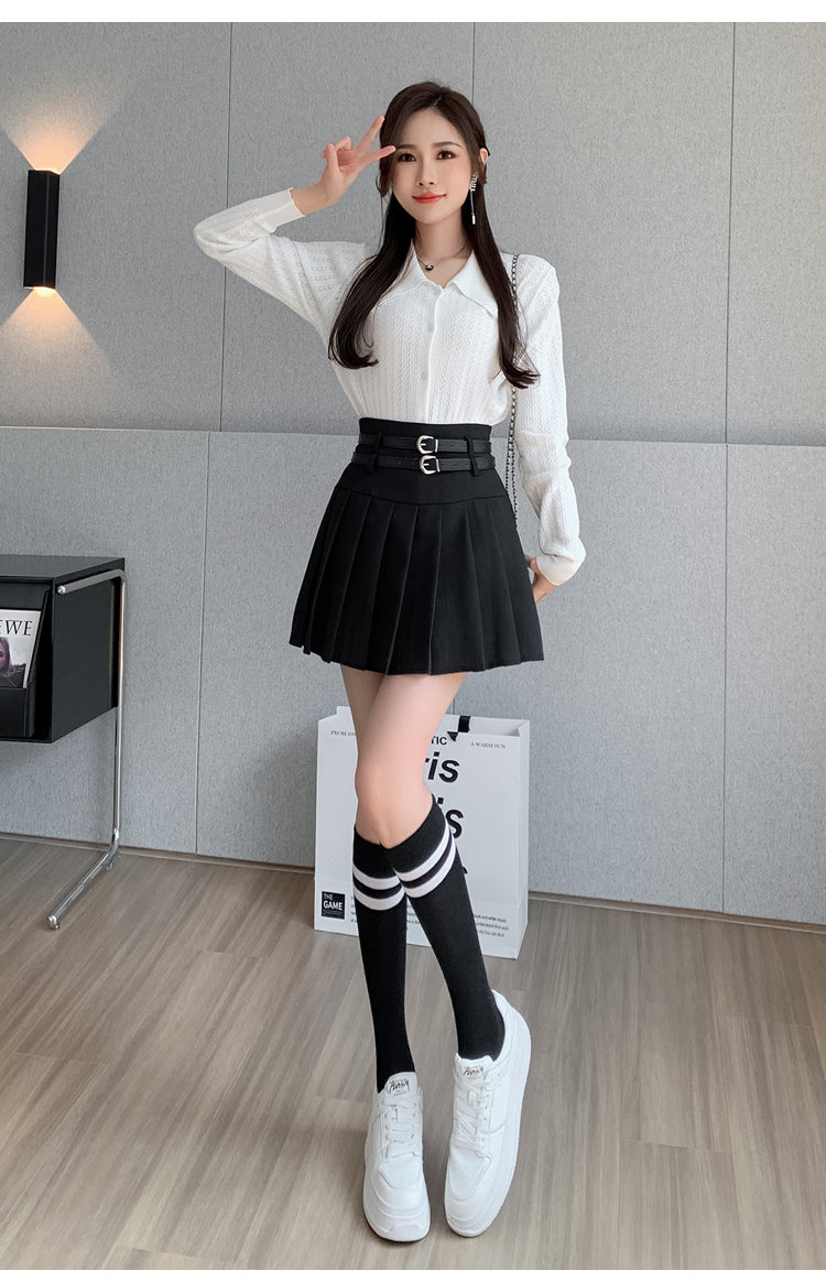 ベルトセットプリーツスカート