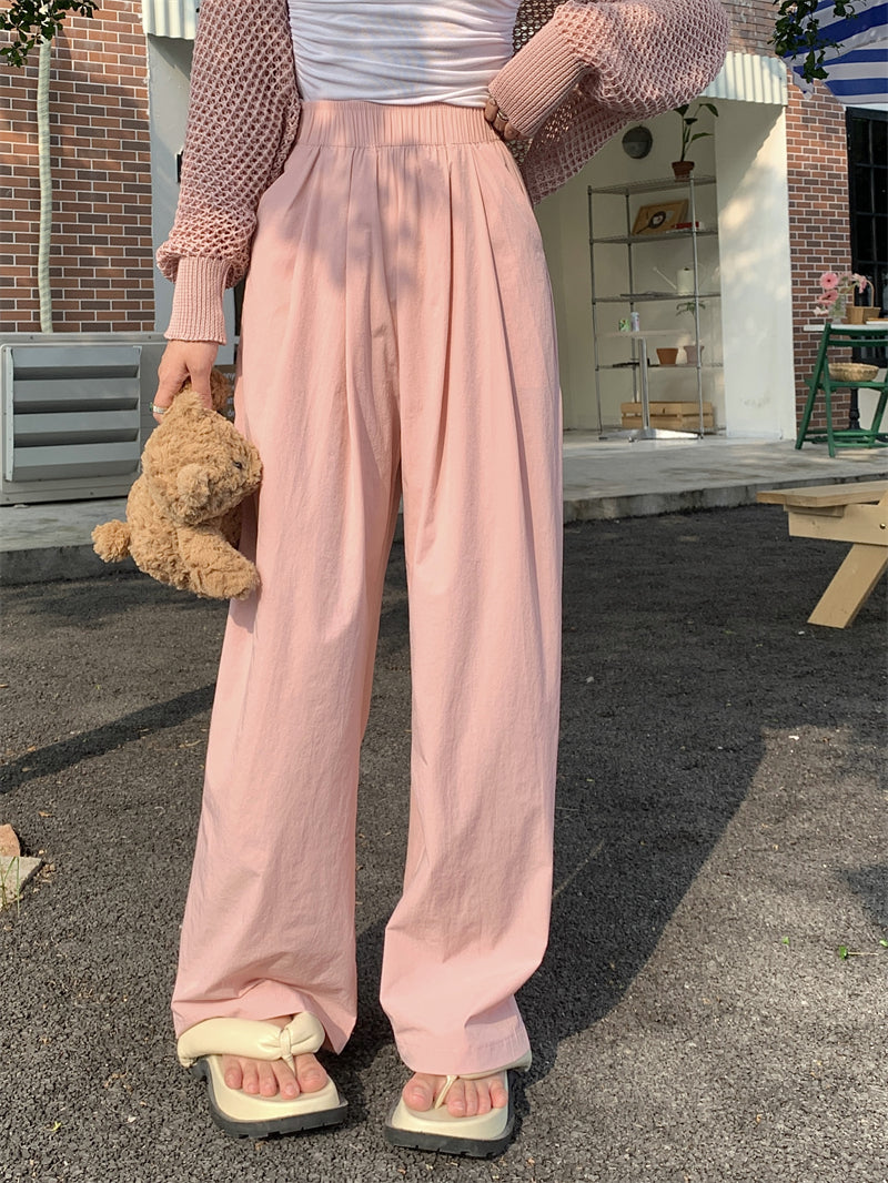 ナイロンワイドパンツ