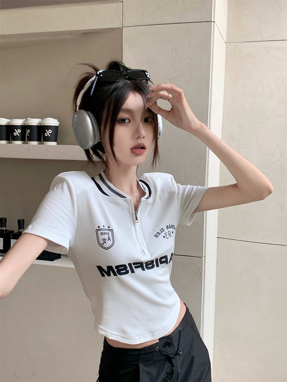 半袖ジップT