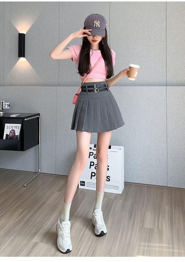 ベルトセットプリーツスカート