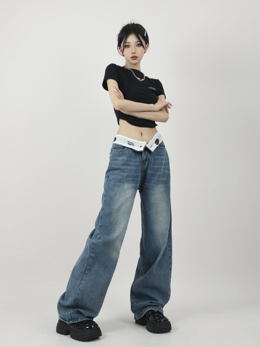 ワイドデニムパンツ