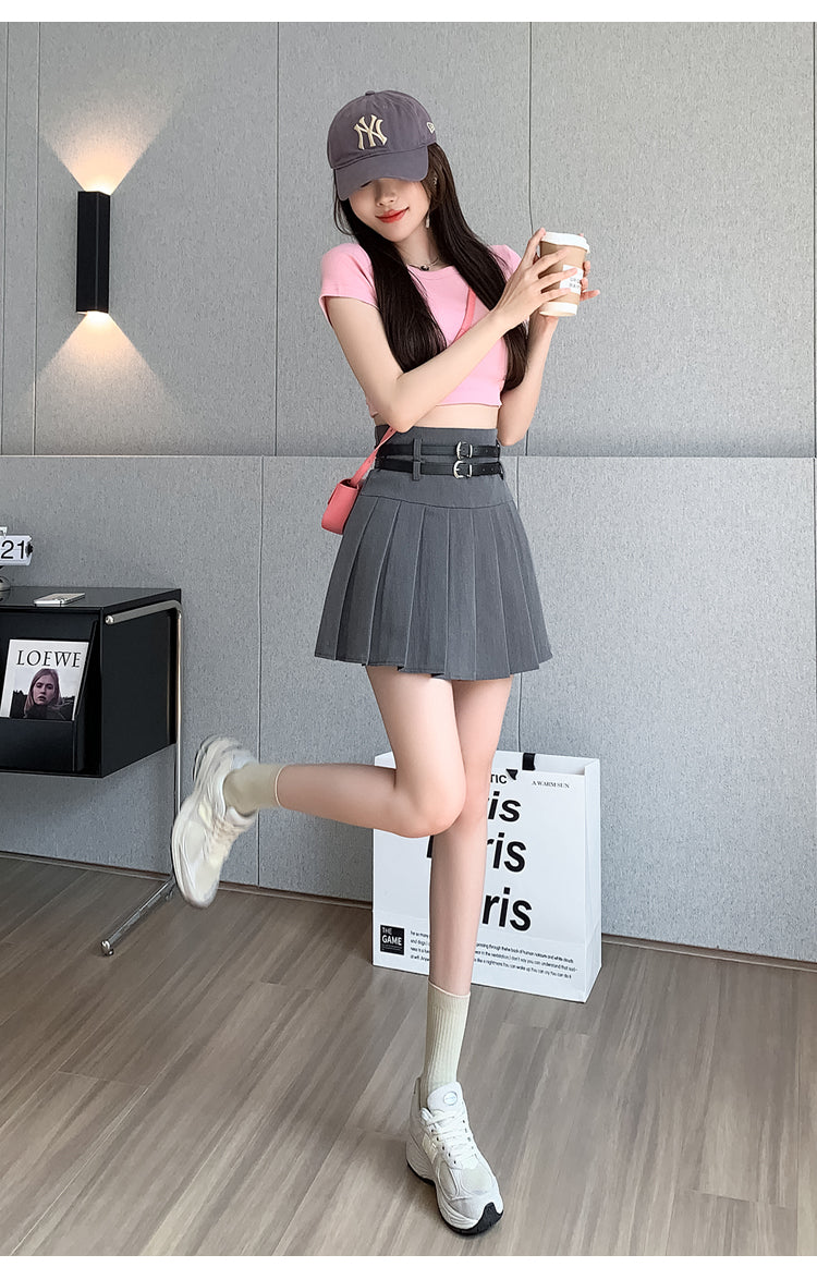 ベルトセットプリーツスカート