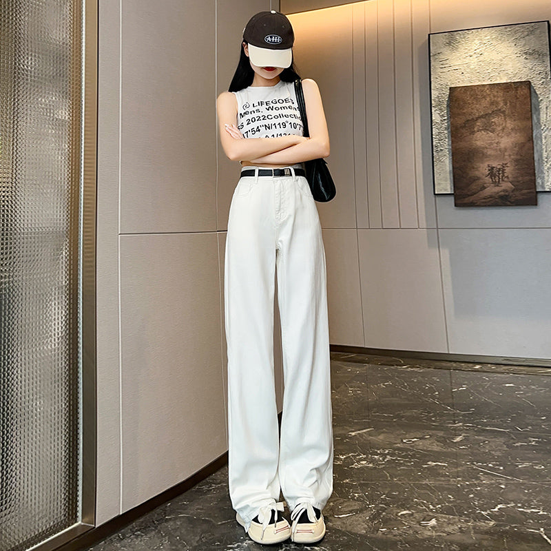 ハイウエストストレートデニムパンツ