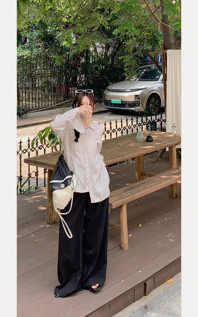 長袖スリットシャツ