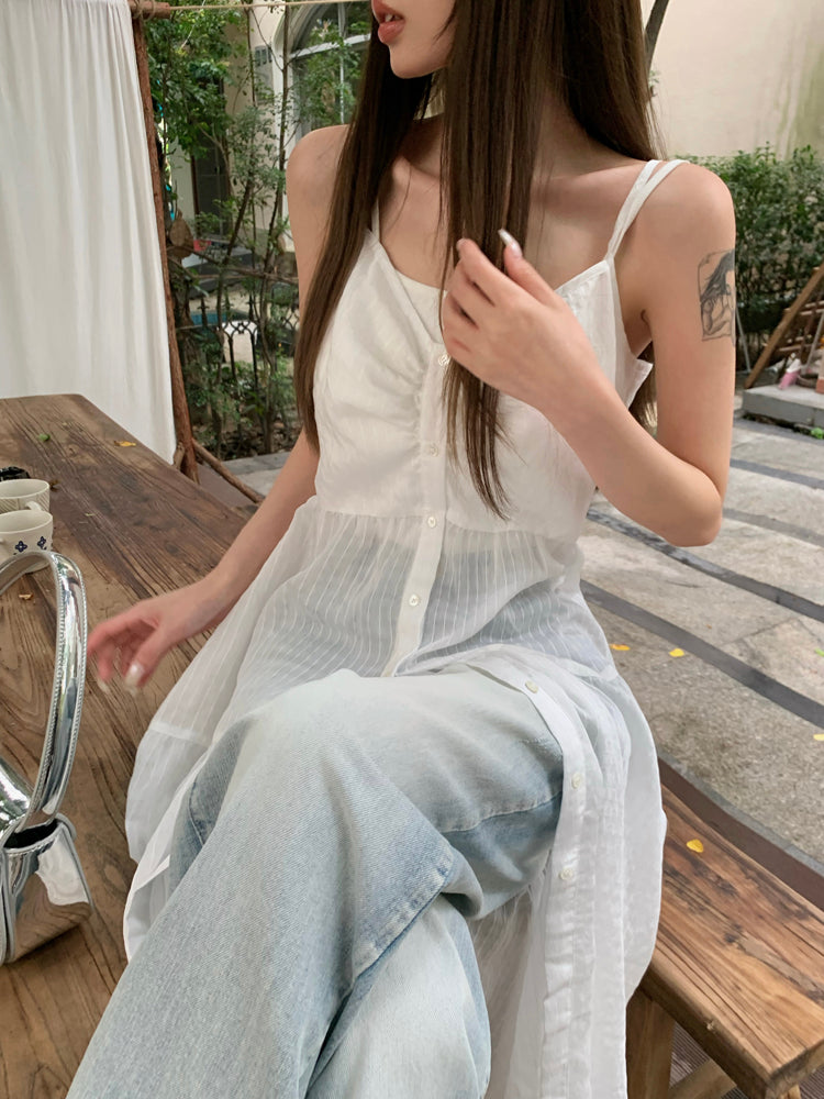 シースルーシャツワンピース