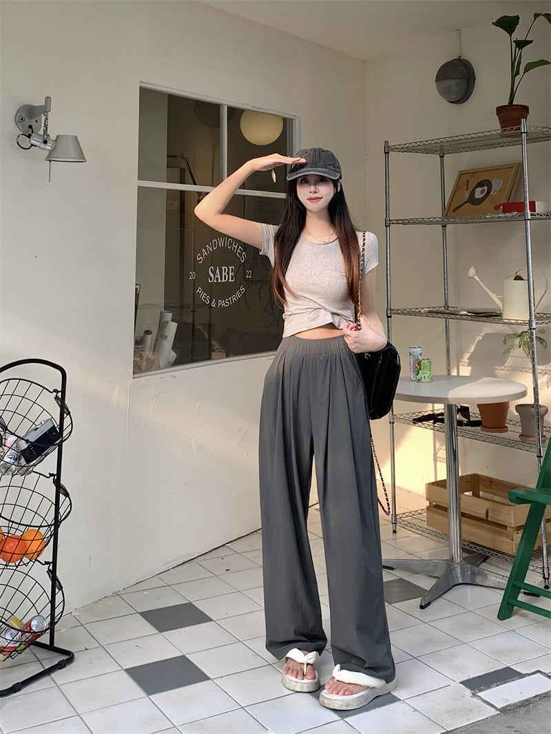 ナイロンワイドパンツ
