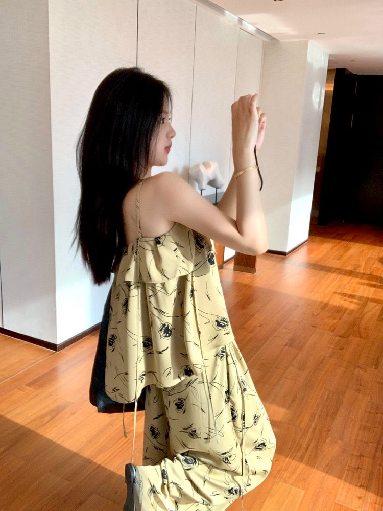 総柄ワイドパンツ