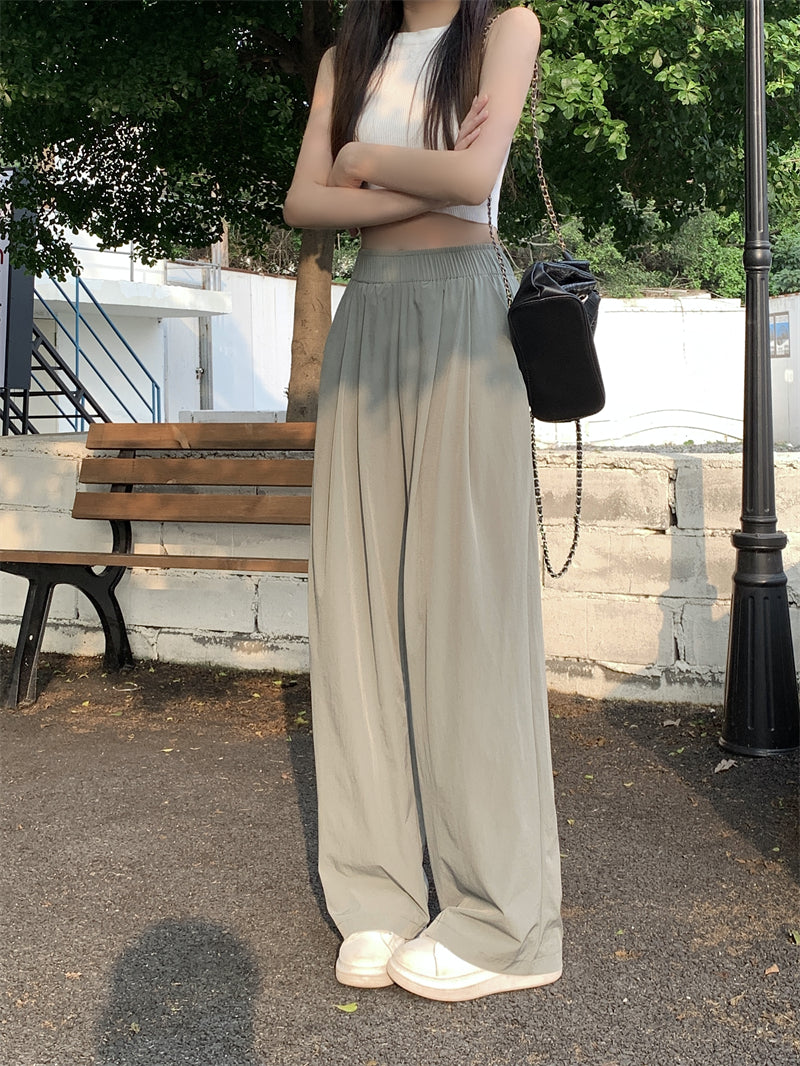 ナイロンワイドパンツ