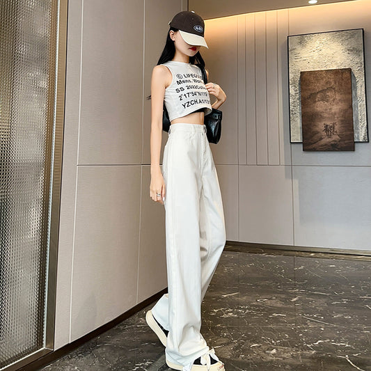 ハイウエストストレートデニムパンツ